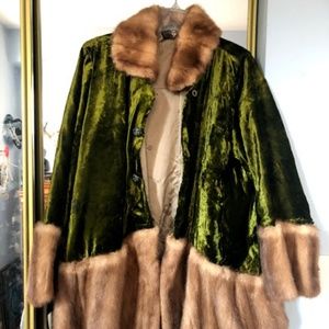 One of a Kind Vintage Fur and Velvet Coat